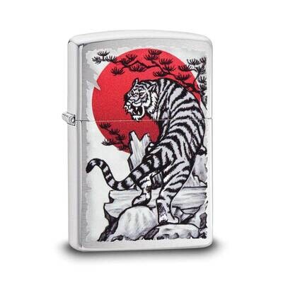 Zippo Brushed Chrome Tiger and Blood Moon Lighter GM22115, MPN: GM22115, 191693091663