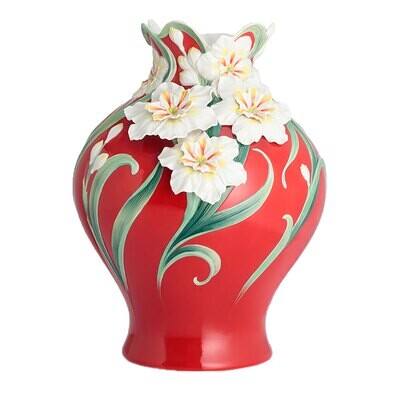 Franz Porcelain Divine Blessings Emblematic Of Future Prosperity Daffodil Large Vase Limited Editon…