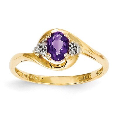 Diamond &amp; Amethyst Ring 14k Gold XBS405, MPN: XBS405, 883957413846