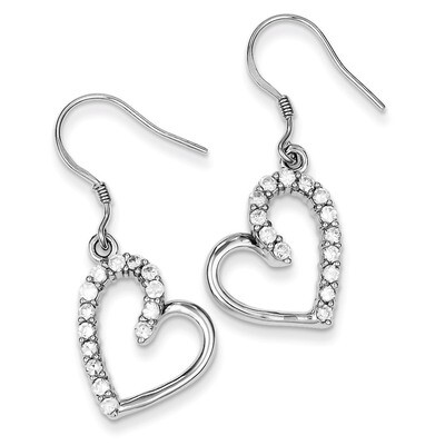 Diamond Heart Earrings Sterling Silver QE4215, MPN: QE4215, 886774113012