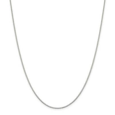 1.1mm Box Chain 28 Inch Sterling Silver Rhodium-Plated QBX022R-28, MPN: QBX022R-28,