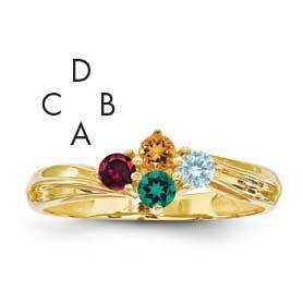4-Stone Mothers Ring Mounting 14k Polished Gold XMR10/4-7, MPN: XMR10_4--6, 883957151304