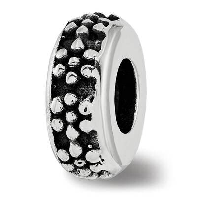Floral Gripper Bead Sterling Silver Antiqued QRS3783, MPN: QRS3783,