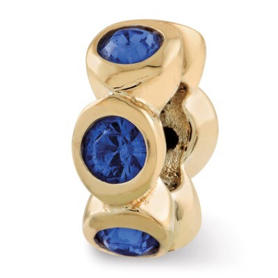 Gold-plated September Swarovski Elements Bead - Sterling Silver QRS1262GPSEP, MPN: QRS1262GPSEP, 88…