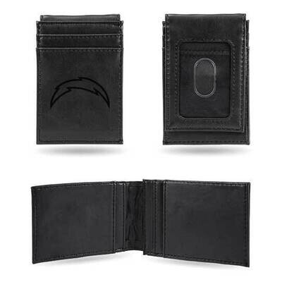 NFL LA Chargers Black Faux Leather Front Pocket Wallet GC7530, MPN: GC7530, 767345896087