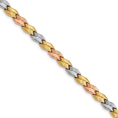 Leslie&#39;s White &amp; Rose Gold Plating Fancy Bracelet 7.25 Inch 14k Gold HB-LF937-7.25, MPN: LF937-7.25…