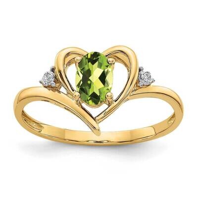 Diamond &amp; Peridot Ring 14k Gold XBS497, MPN: XBS497, 883957414003