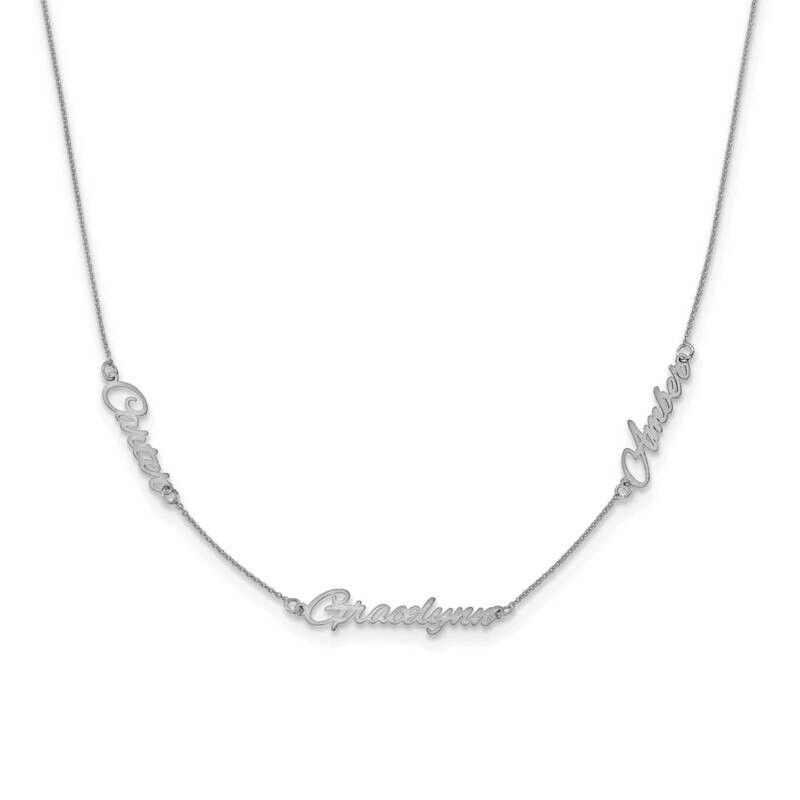 Brushed 3 Name Necklace Sterling Silver Rhodium-plated XNA879SS