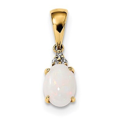 Austrian Opal &amp; Diamond Pendant 14k Gold XP5176OP, MPN: XP5176OP, 883957313207
