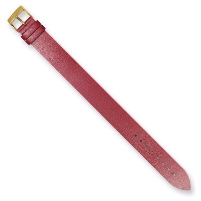 Moog Red Smooth Polish Finish Calf Leather Watch Band - Gold-plated, MPN: CL-09G,