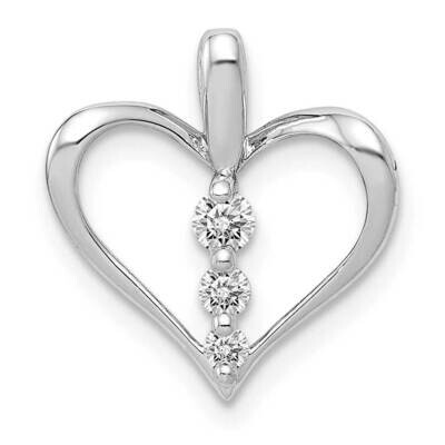 1/10Ct. Diamond Three Stone Heart Pendant 14k White Gold PM4822-010-WA, MPN: PM4822-010-WA, 8839573…