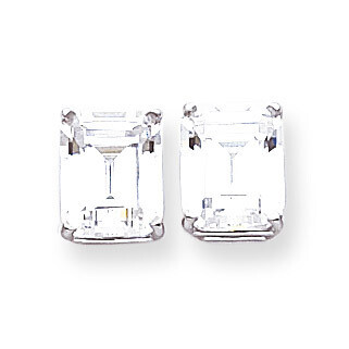 10x8mm Emerald Cut CZ Diamond Earrings 14k White Gold XE69WCZ Diamond, MPN: XE69WCZ, 883957227894