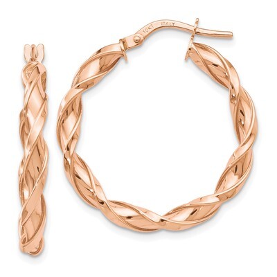 Leslie&#39;s Twisted Hoop Earrings 10K Rose Gold Polished HB-10LE287, MPN: 10LE287, 191101551987