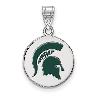 Michigan State University Medium Enamel Disc Pendant Sterling Silver SS077MIS, MPN: SS077MIS, 88677…