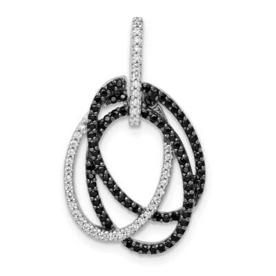 1/3Ct. White &amp; Black Diamond Intertwined Ovals Pendant 14k White Gold PM4733-BK-033-WA, MPN: PM4733…