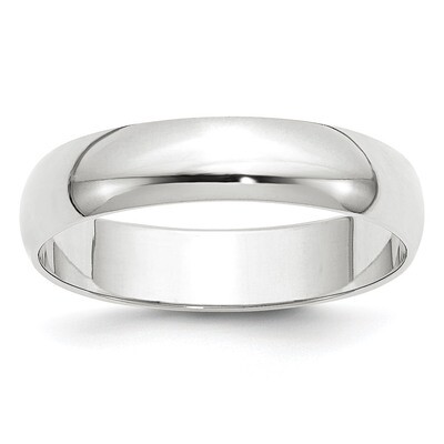 5mm Lightweight Half Round Band 10k White Gold WHRL050 Engravable, MPN: WHRL050, 886774469614
