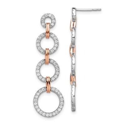 Si1/Si2, G H I, Circle Drop Post Earrings 14k Two-tone Gold Lab Grown Diamond EM7930-067-WRLG, MPN:…