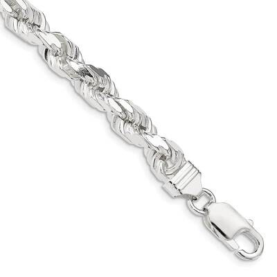7mm Diamond-Cut Rope Chain 10 Inch Sterling Silver QDC140-10, MPN: QDC140-10, 191101767722