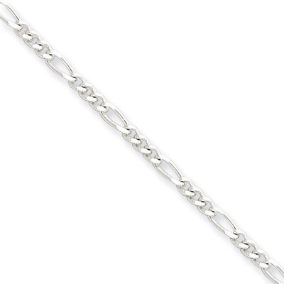 9 Inch Polished Figaro with Extension Anklet Diamond-cut Sterling Silver QG2759-9, MPN: QG2759-9, 8…