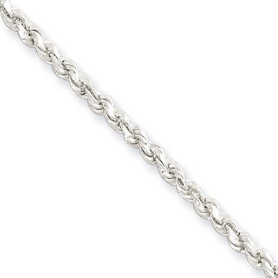 9 Inch Adjustable Diamond-Cut Rope Anklet Sterling Silver QG2763-9, MPN: QG2763-9, 886774988139