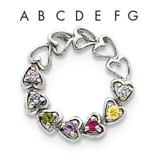 7 Genuine Stone Family Pendant 14k White Gold XMPW53/7GY, MPN: XMPW53/7GY, 883957150901