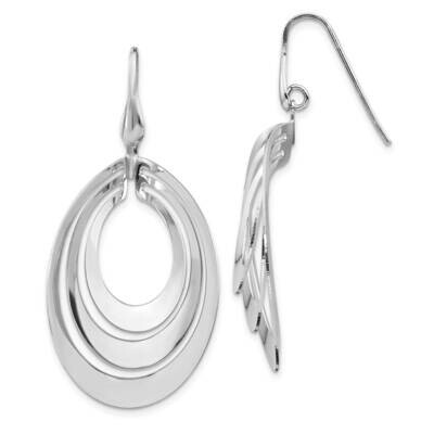 Leslie&#39;s Polished Brushed Dangle Earring Sterling Silver Rhodium-plated HB-QLE1287, MPN: QLE1287, 1…