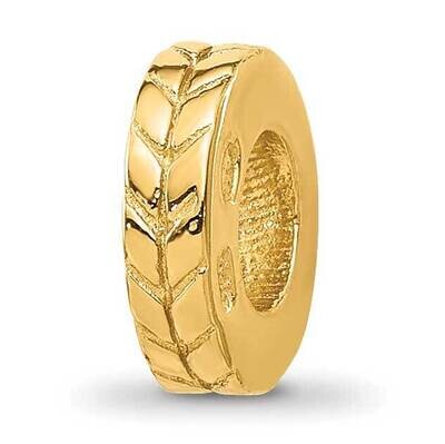 Gold-plated Grooved Spacer Bead Sterling Silver QRS125GP, MPN: QRS125GP,