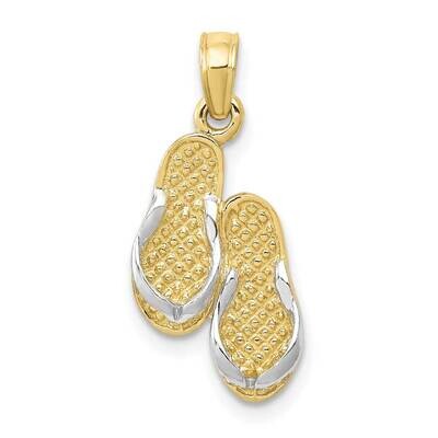 Rhodium Solid Polished Sandals Pendant 10k Gold 10K985, MPN: 10K985,