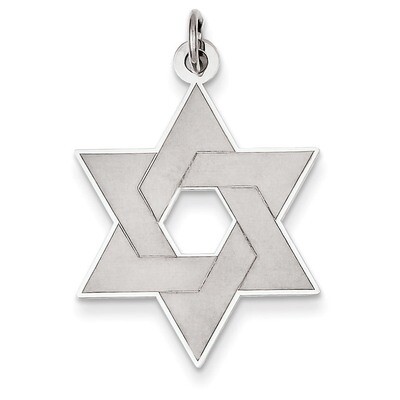 Laser Designed Star of David Pendant 14k White Gold XR990, MPN: XR990, 886774133386