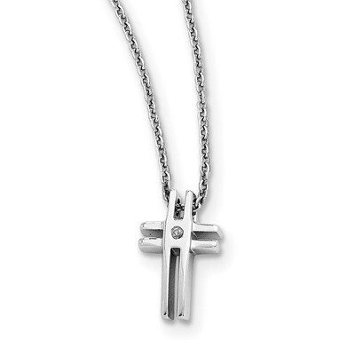 .03Ct. Diamond Cronecklace Sterling Silver QW186-18, MPN: QW186-18, 883957315874