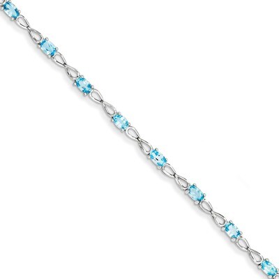 Blue Topaz Bracelet Sterling Silver QX842BT, MPN: QX842BT, 883957368788