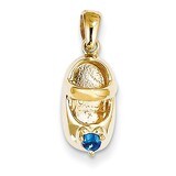 3-D September Synthetic Stone Engravable Baby Shoe Charm 14k Gold K4652SEP, MPN: K4652SEP, 63721816…