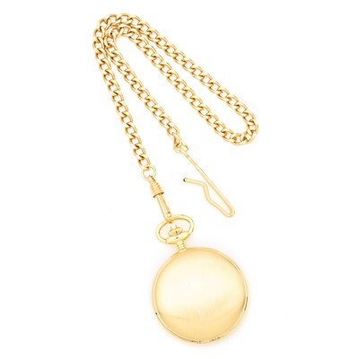 Charles Hubert 14k Gold Finish White Dial Pocket Watch XWA615, MPN: XWA615, 811233011318