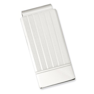 Kelly Waters Etched Lines Hinged Money Clip Rhodium-plated GL8778, MPN: GL8778, 886774643915