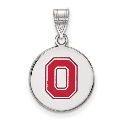 Ohio State University Medium Enamel Disc Pendant Sterling Silver SS063OSU, MPN: SS063OSU, 886774693…