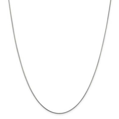 1mm Round Snake Chain 30 Inch Sterling Silver Rhodium-Plated QSN030R-30, MPN: QSN030R-30,