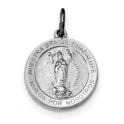 Spanish Lady of Guadalupe Medal Pendant Sterling Silver Rhodium-plated QC9121, MPN: QC9121, 8839577…