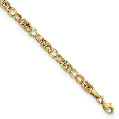 Fancy Link 7.5 Inch Bracelet 14k Gold Polished FB1913-7.5, MPN: FB1913-7.5, 883957811017