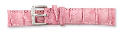 24mm Pink Crocodile Grain Chrono Watch Band 7.5 Inch Silver-tone Buckle BA101-24, MPN: BA101-24, 88…