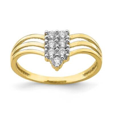 3-Line Ring 10k Gold CZ Diamond 10C1385, MPN: 10C1385, 883957329192