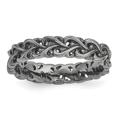 Black-plated Carved - Sterling Silver QSK1668, MPN: QSK1668, 886774728896
