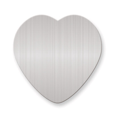 1 7/8 x 1 7/8 Heart Satin Aluminum Plates-Sets of 6  GM3727-SA, MPN: GM3727-SA,