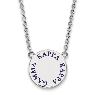 Kappa Kappa Gamma Small Enameled Pendant with 18 Inch Chain Sterling Silver SS015KKG-18, MPN: SS015…