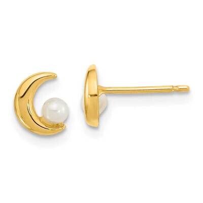 Half Moon 2.5-3mm Freshwater Cultured Pearl Post Earrings 14k Gold Polished YE2054, MPN: YE2054, 19…