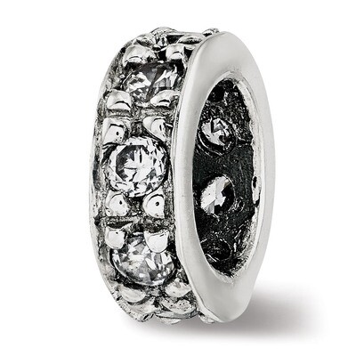 CZ Spacer Bead Sterling Silver QRS3808, MPN: QRS3808,