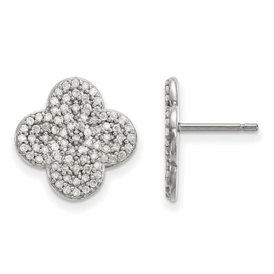 Diamond Quatrefoil Design Post Earrings 14k White Gold XE3079WA, MPN: XE3079WA, 883957315959