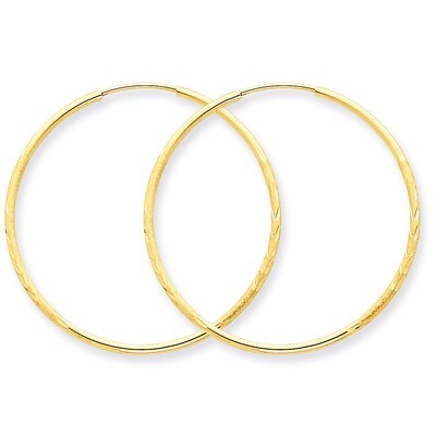 1.25mm Diamond-cut Endless Hoop Earring 14k Gold XY1215, MPN: XY1215, 883957300009