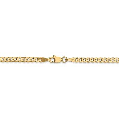 26 Inch 2.9mm Beveled Curb Chain 14k Yellow Gold FBU080-26, MPN: FBU080-26, 886774561516