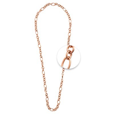 Nikki Lissoni Figaro Cable Round Chain 14X4mm / 9X7mm For Charms Not Compatible with Pendants Rose …