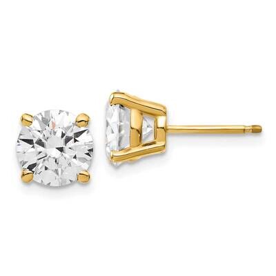 4ct. 8.0mm Round G H I True Light Moissanite Earrings 14k Gold YG324-12MT, MPN: YG324-12MT, 1911011…